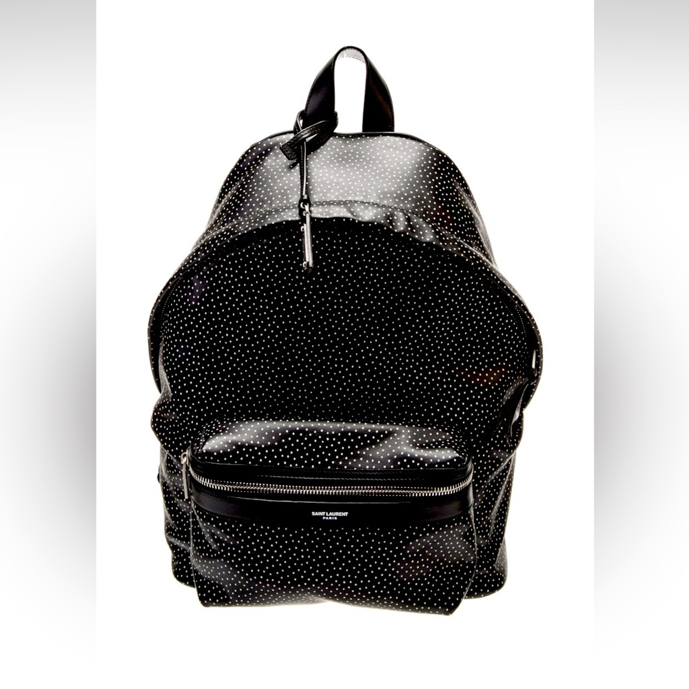 Saint Laurent rare black leather polka dot backpack. Amazing condition!